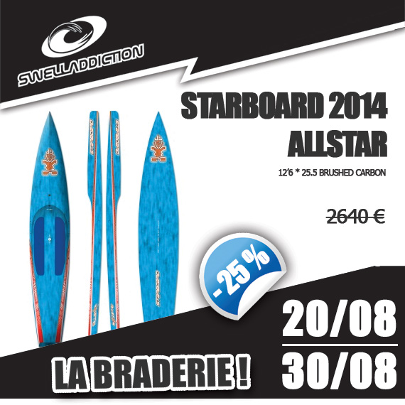 Braderie Jour 8 : Starboard AllStar 12’6 * 25.5 BC 2014